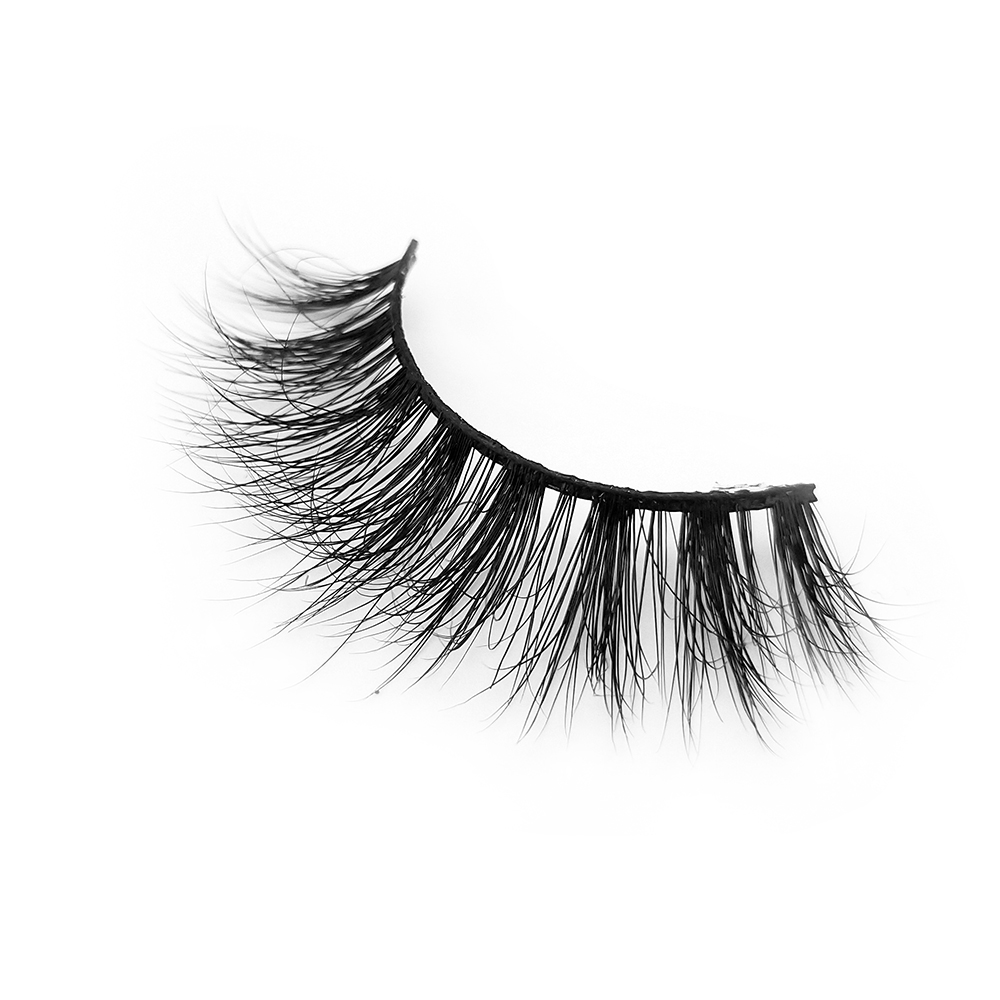 Wholesale Price Matte Black 3D Real Mink Fur Strip Lashes with Private Label  UK USA YY53